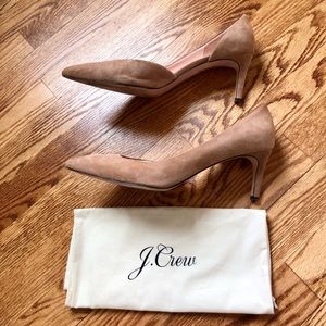 Jcrew perfect nude classic heel suede shoes